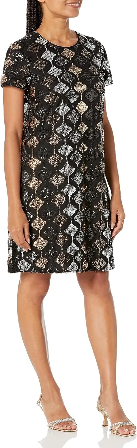London Times Women's Sequin Dress Occasion Event Party