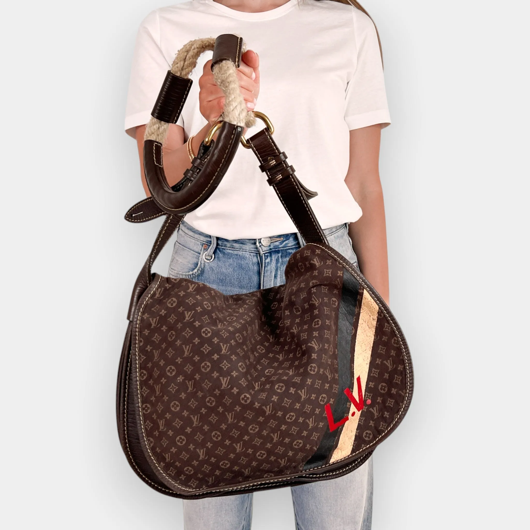 Louis Vuitton Limited Edition Amman Rope Handle & Flap Messenger Bag