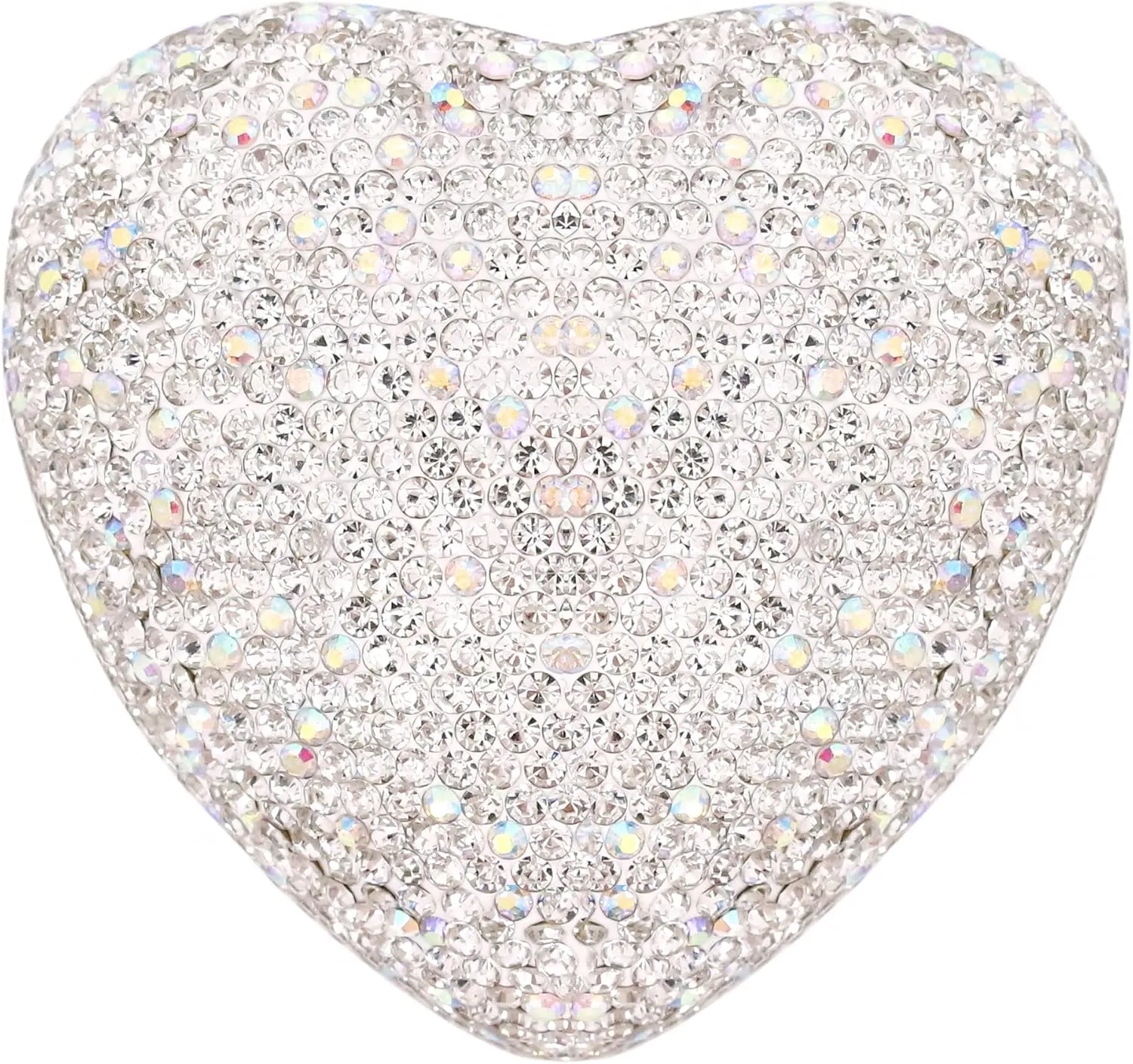 Luxury Bling Fully Rhinestones Heart Shape Jewelry Box LED Light Jewelry Storage for Engagement Wedding