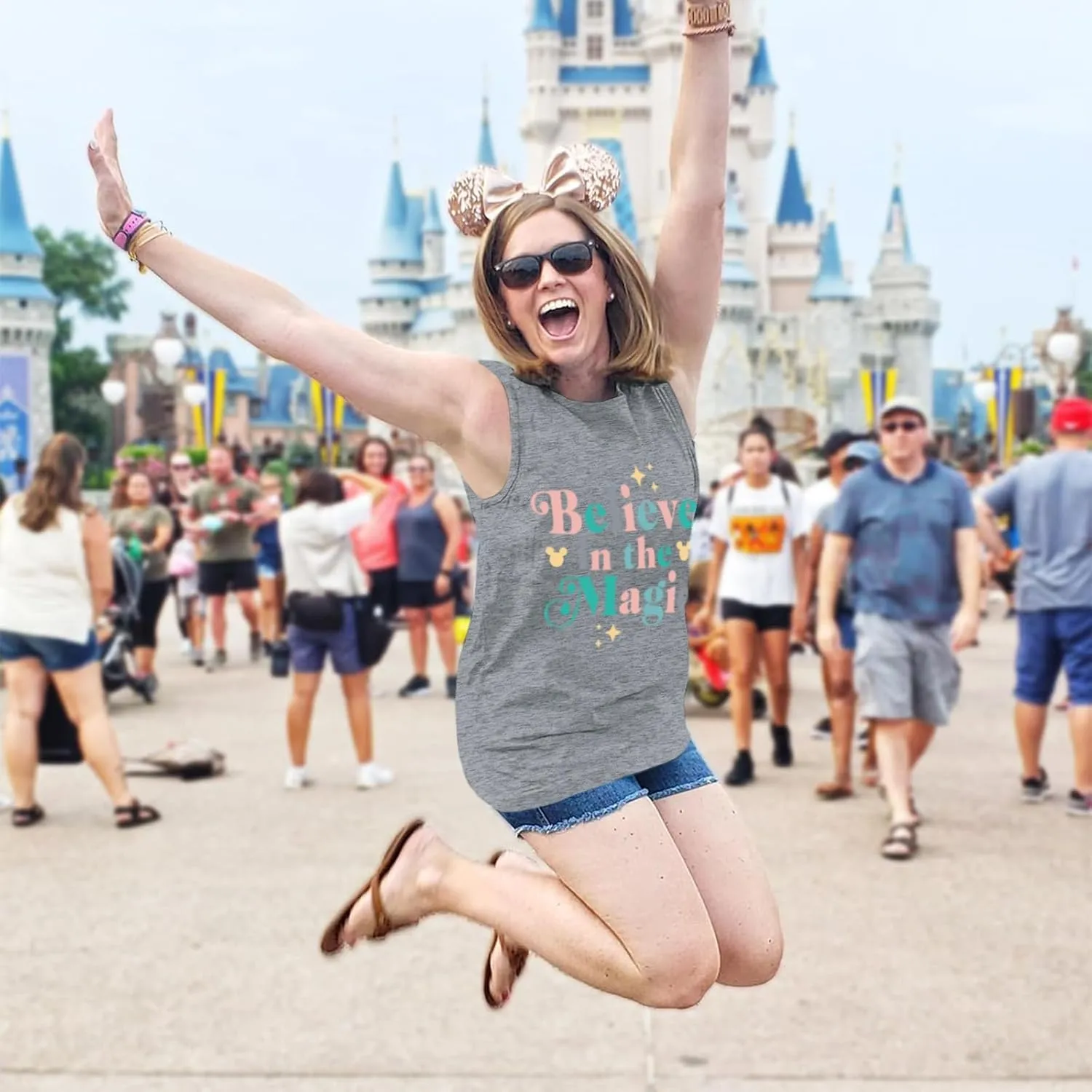 Magic Tank Tops Magic Kingdom Shirts Women Cute Believe in Magic Graphic Vest Summer Sleeveless Vacation Tanks Tops