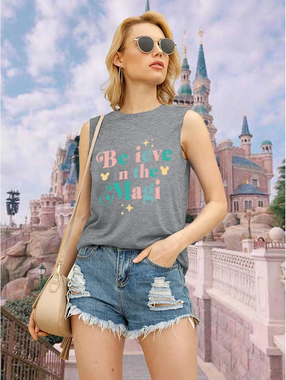 Magic Tank Tops Magic Kingdom Shirts Women Cute Believe in Magic Graphic Vest Summer Sleeveless Vacation Tanks Tops