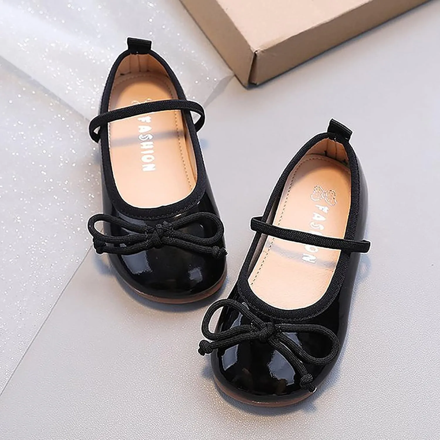Mary Jane Flat Shoes for Little Girls Toddler Kids Dress Ballet Shoes Non Slip Soft Sole Robe Princess Shoes