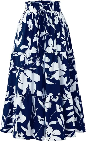 Maxi Skirt Maxi Spring Flowy Boho Comfy Tiered Western Flowy Midi Skirt