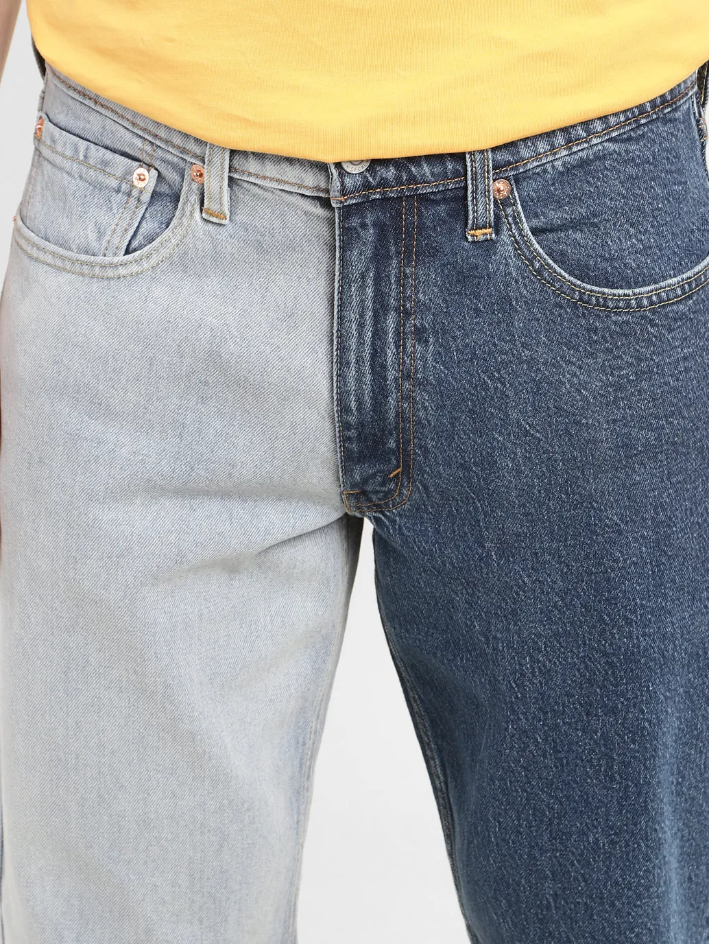 Men's 550 Blue Relaxed Fit Mid Rise Jeans