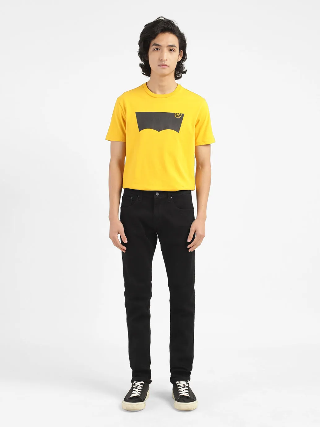 Men's 65504 Black Skinny Fit Mid Rise Jeans