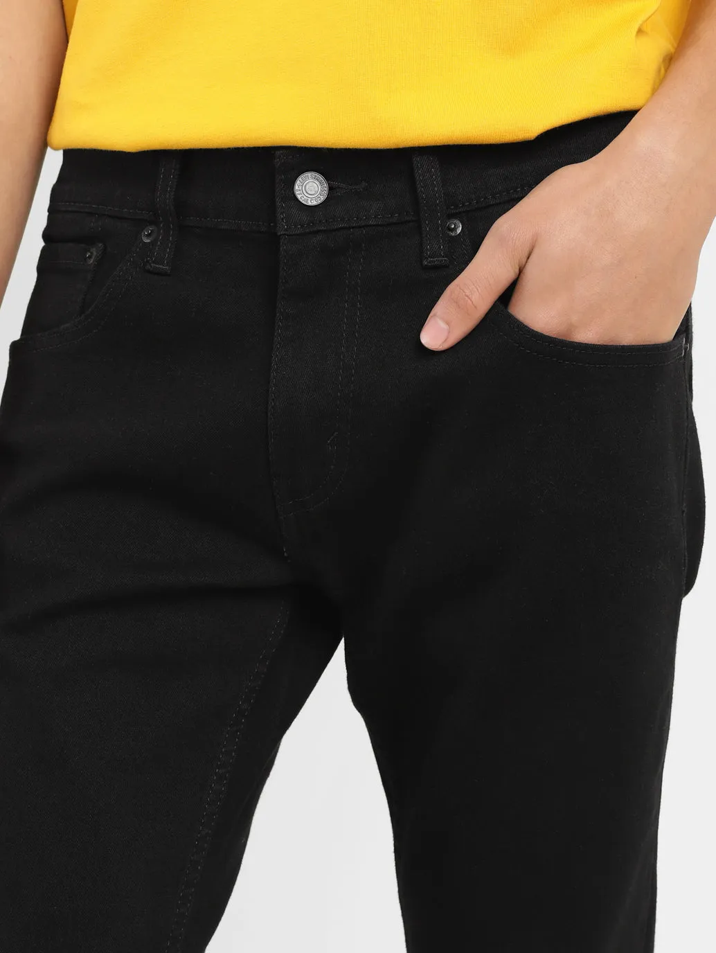Men's 65504 Black Skinny Fit Mid Rise Jeans