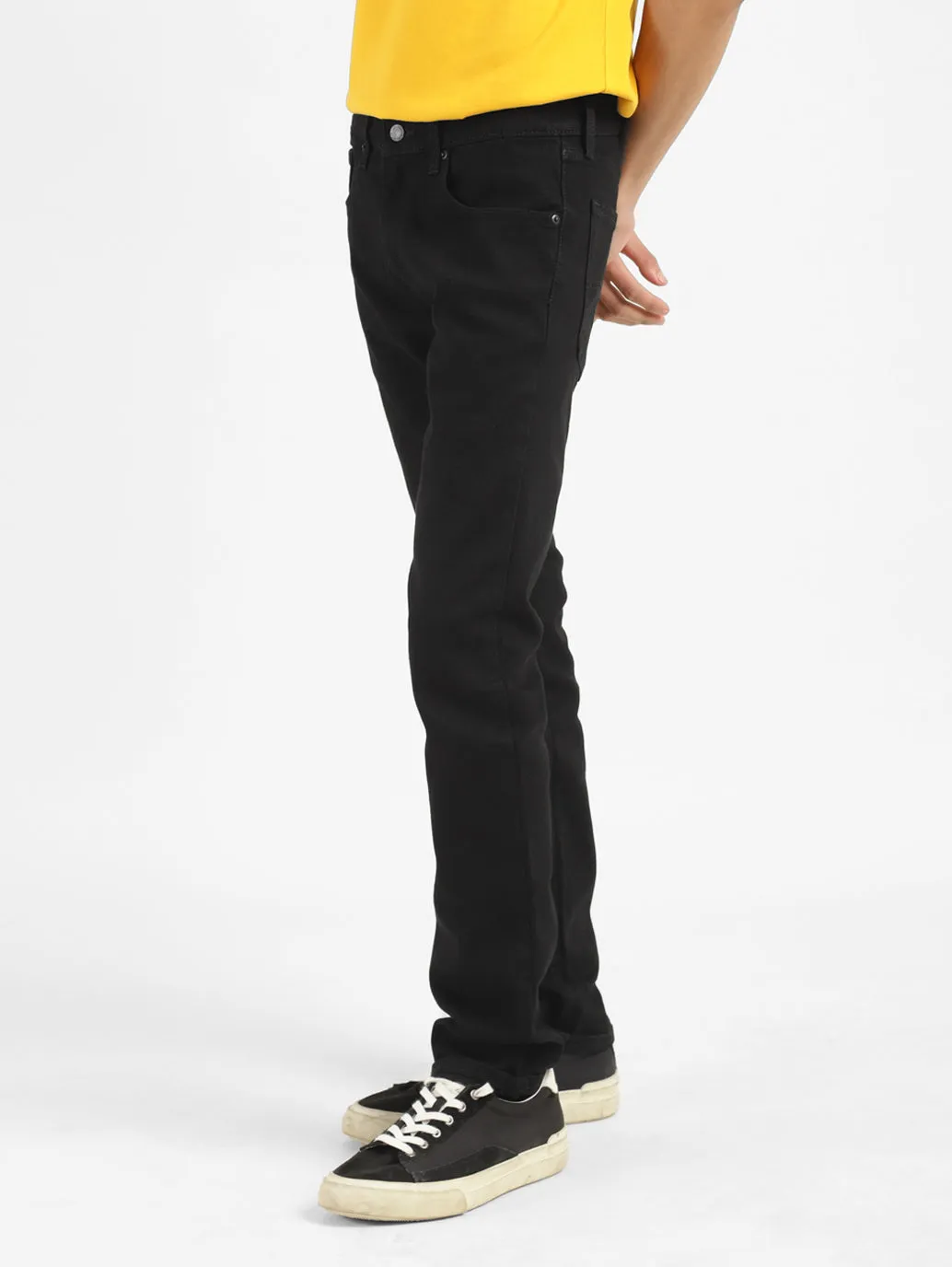 Men's 65504 Black Skinny Fit Mid Rise Jeans