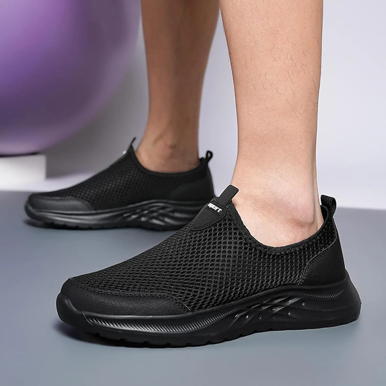 Mens Athletic Shoes Men's Sneakers Tennis Shoe for Men Slip on Shoe for Men Mesh Breathable Sneaker