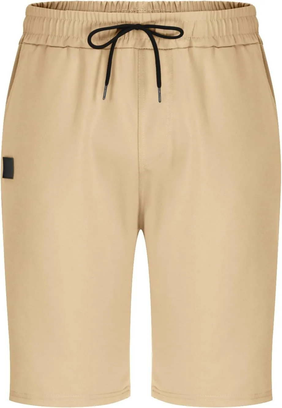 Mens Casual Shorts - Cotton Drawstring Cargo Shorts Summer Beach Stretch Twill Chino Golf Shorts Comfy Beach Outfits