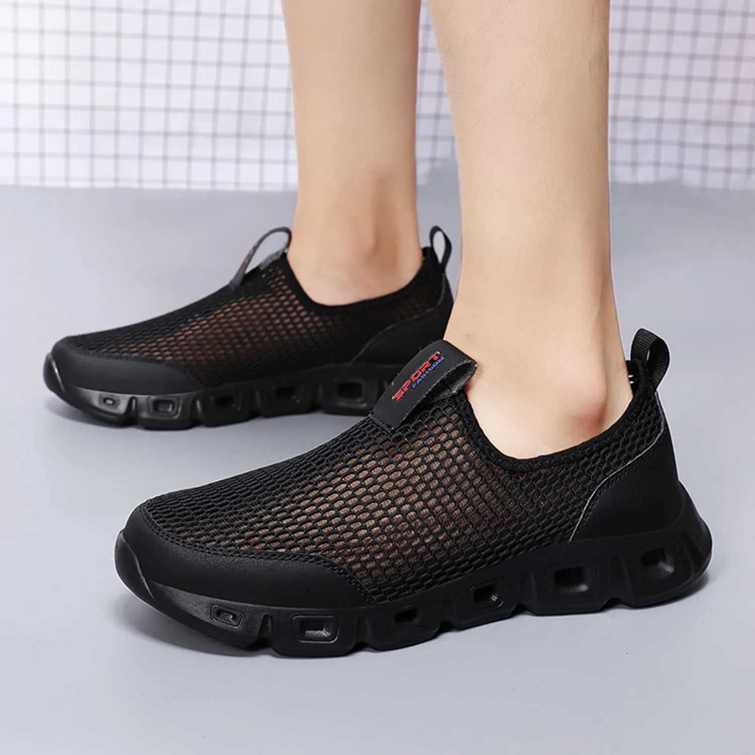 Men's Fashion Sneakers Mens Tennis Shoes Shoe for Men Slip on Shoe for Men Mesh Running Trail Sneaker