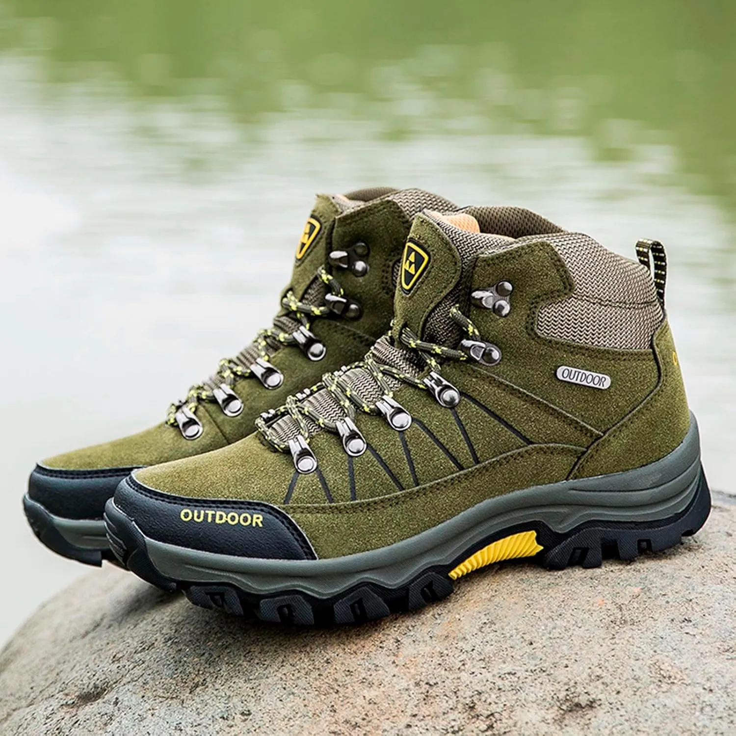 Men's Hiking Shoes Breathable High Top Walking Sneaker Athletic Sport Shoes Outdoor Lightweight Casual Working Shoe