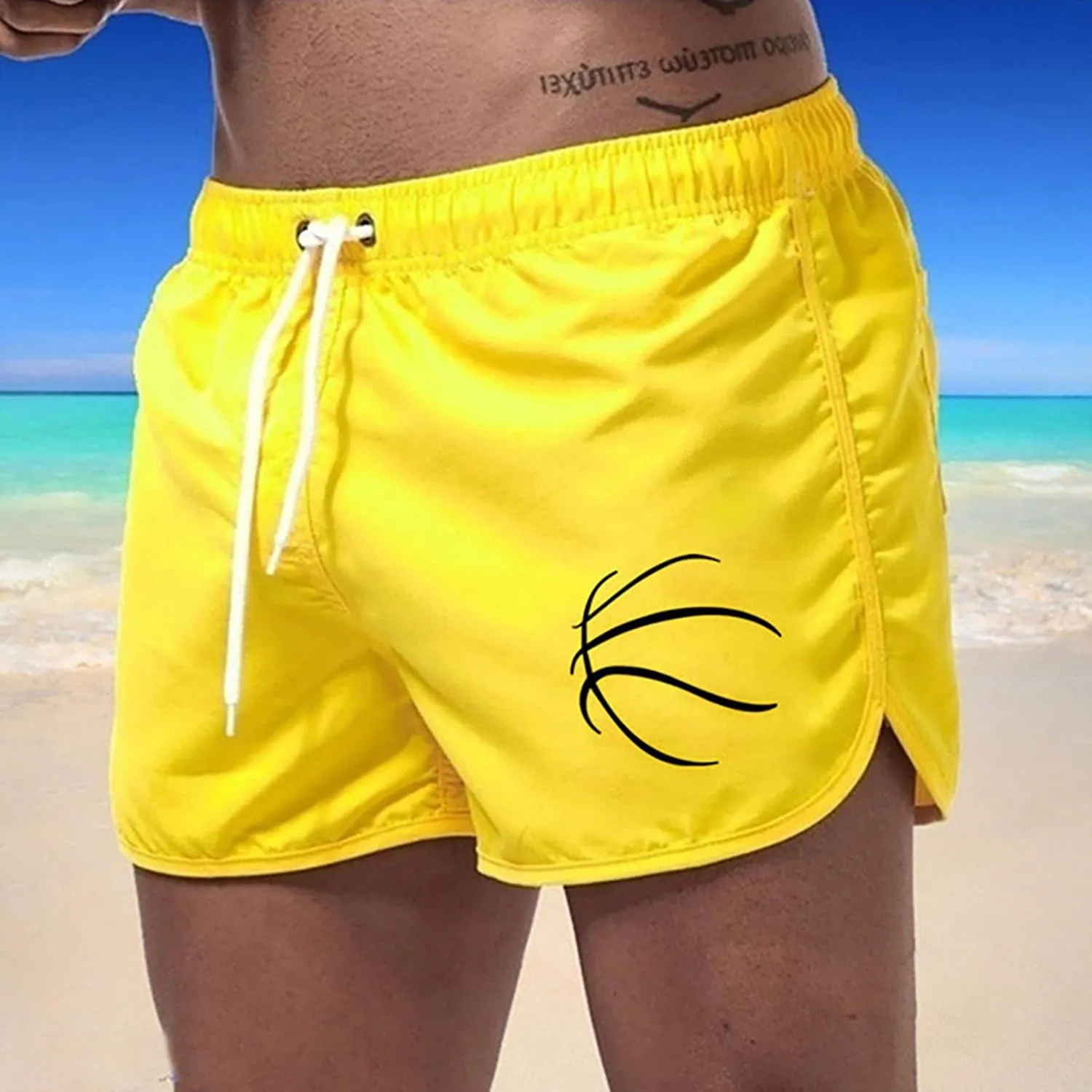 Mens Hiking Shorts Slim-Fit Elastic Beach Shorts Gym Basketball Lightweight Classic Regular Activewear Pants