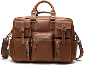 Men's Leather Briefcases Men's Large-capacity Travel Bags Multi-functional Handbags