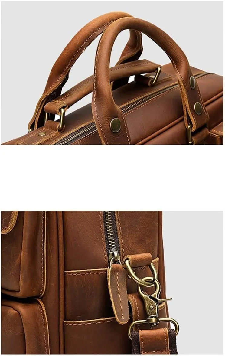 Men's Leather Briefcases Men's Large-capacity Travel Bags Multi-functional Handbags