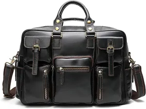 Men's Leather Briefcases Men's Large-capacity Travel Bags Multi-functional Handbags