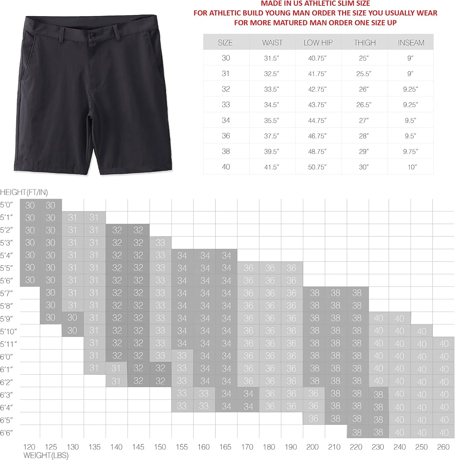 Men's Performance Quick Dry Slim Fit 9 Inch Active Hybrid Dress Chino Golf Hiking Shorts