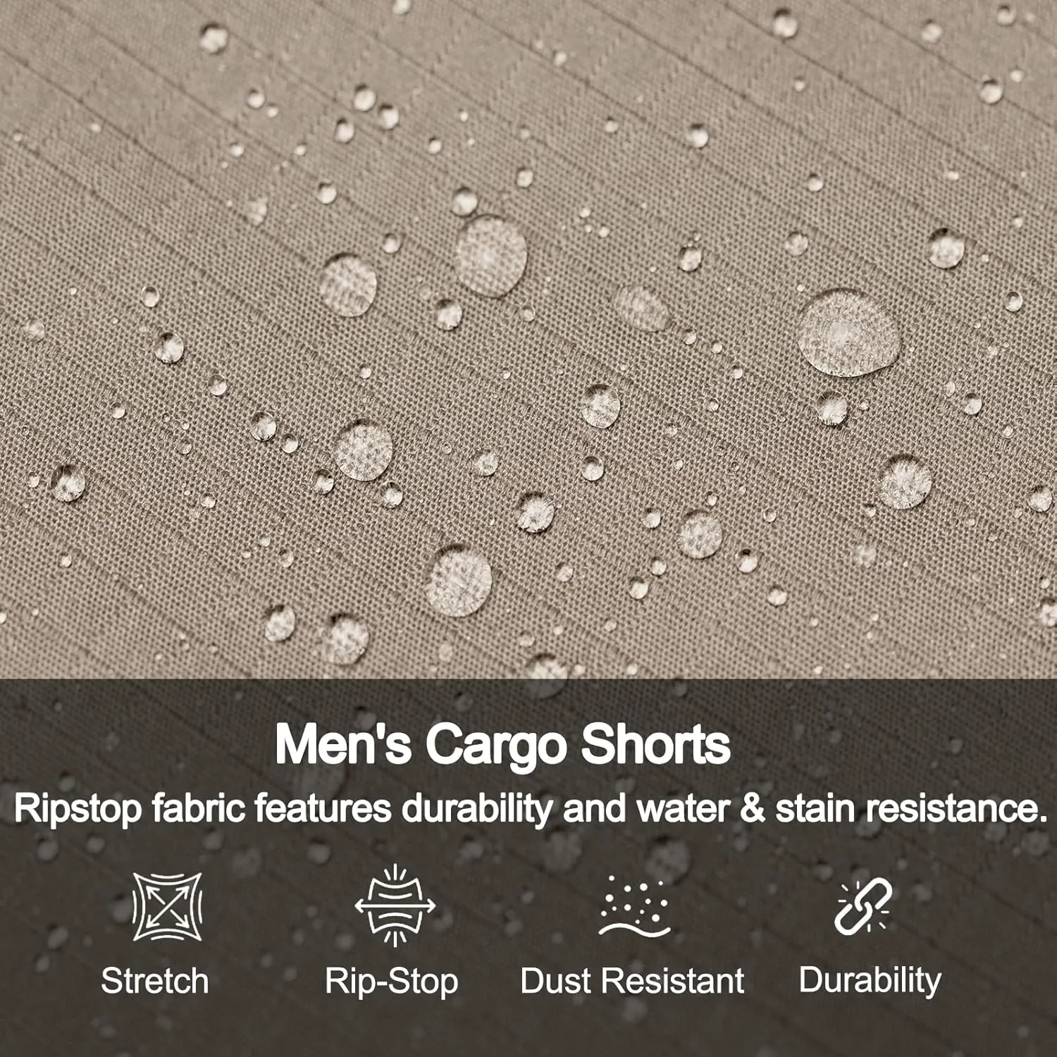 Men's Stretch Cargo Shorts Lightweight Water Resistant Hiking Shorts Tactical Work Shorts with Multi Pockets