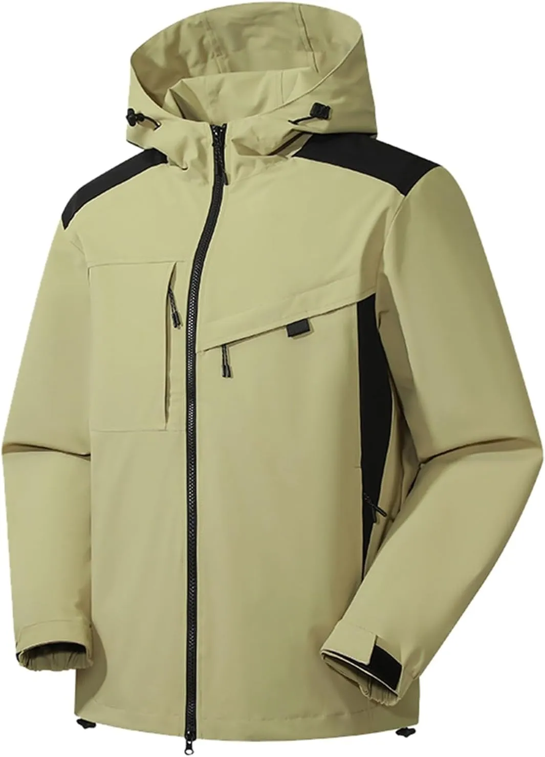 Men's Tactical Jacket Waterproof Softshell Fleece Lined Hooded Coats Outdoor Hiking Windbreaker