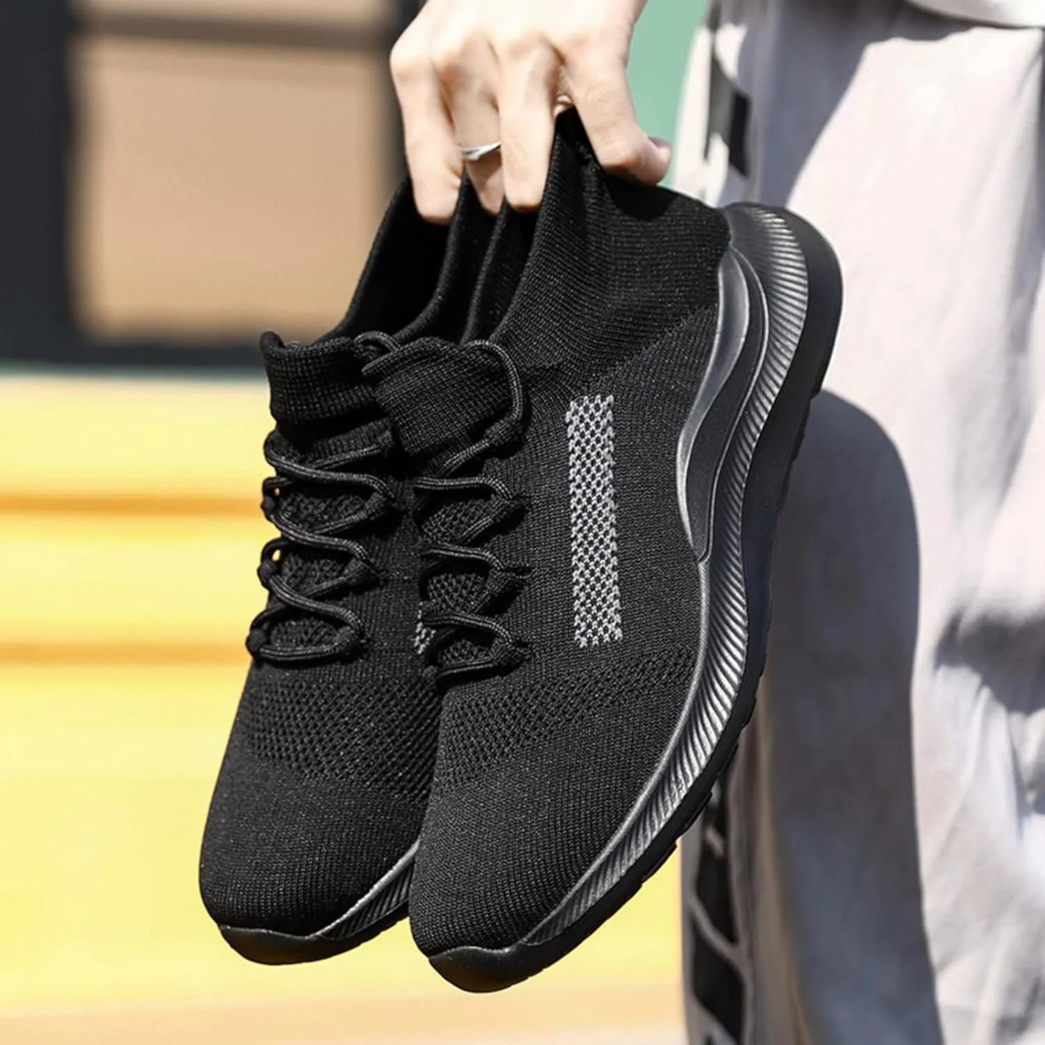 Mens Tennis Shoes Mens Athletic Shoes Slip on Shoe for Men Tennis Shoe for Men Mesh Breathable Sneaker