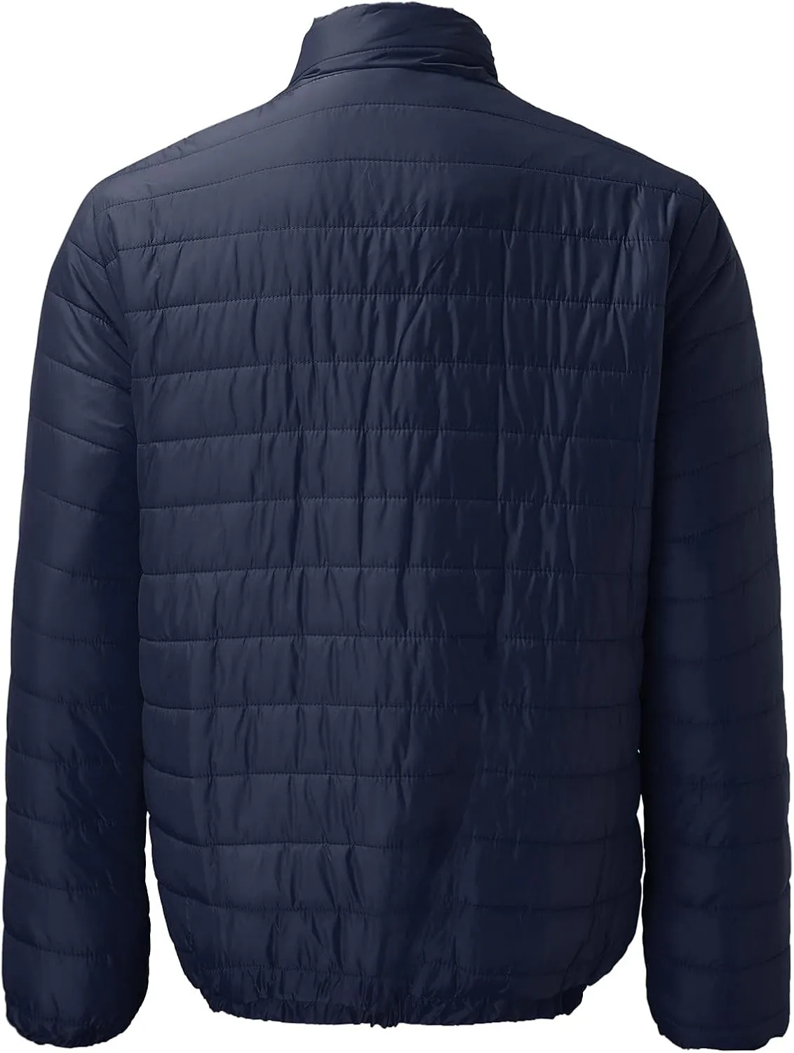 Mens Winter Jacket with Hood Quilted Puffer Jacket Full Zip Warm Thick Coats Cold Weather Work Outerwear Down Jacket