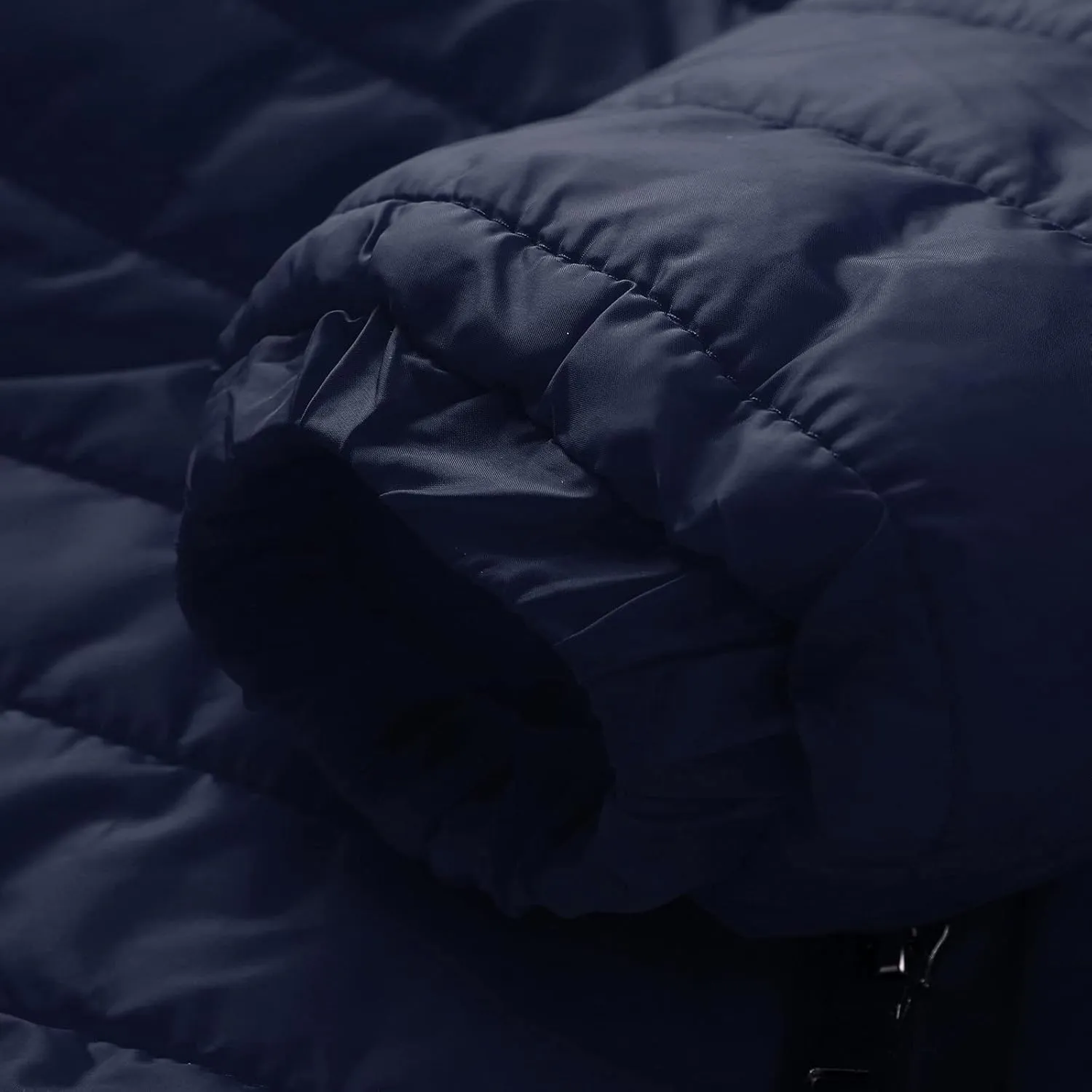 Mens Winter Jacket with Hood Quilted Puffer Jacket Full Zip Warm Thick Coats Cold Weather Work Outerwear Down Jacket