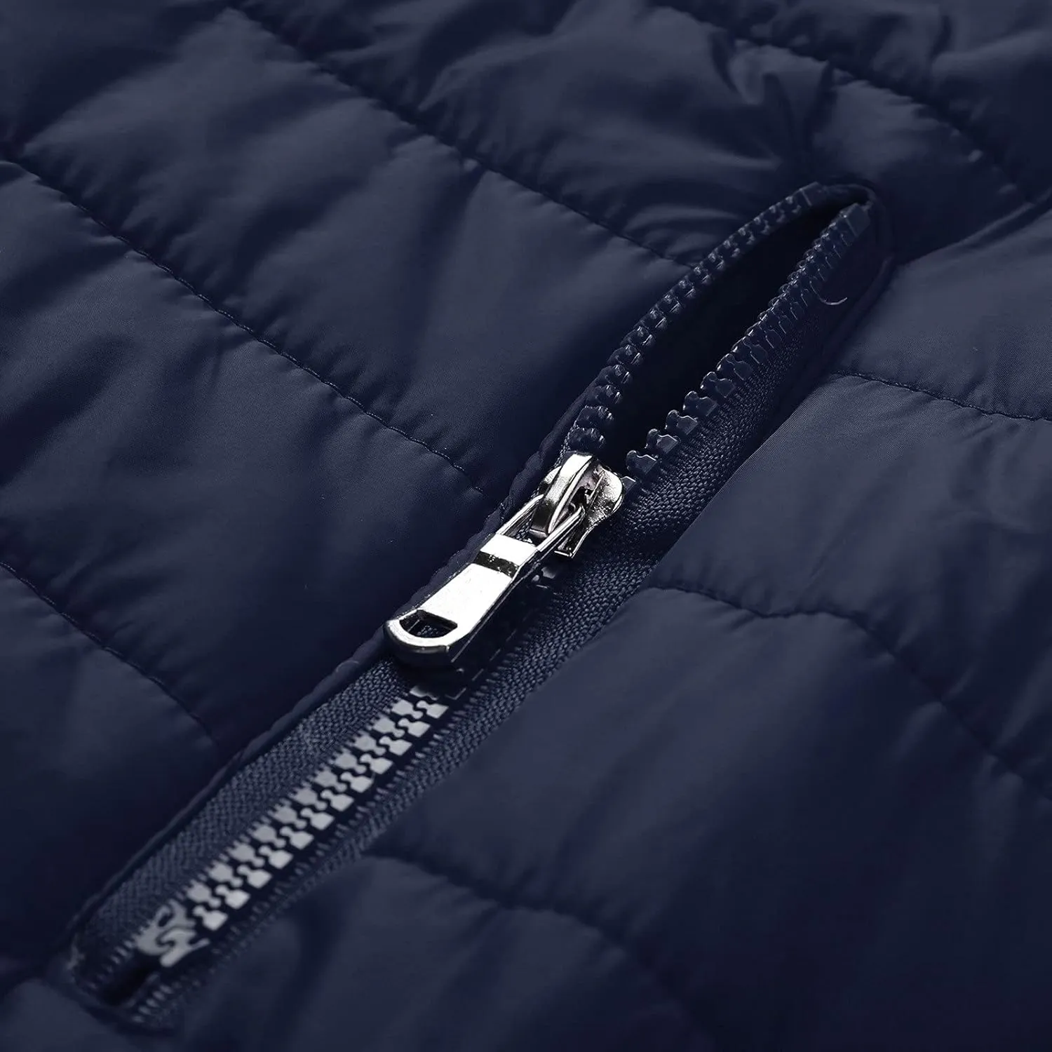 Mens Winter Jacket with Hood Quilted Puffer Jacket Full Zip Warm Thick Coats Cold Weather Work Outerwear Down Jacket