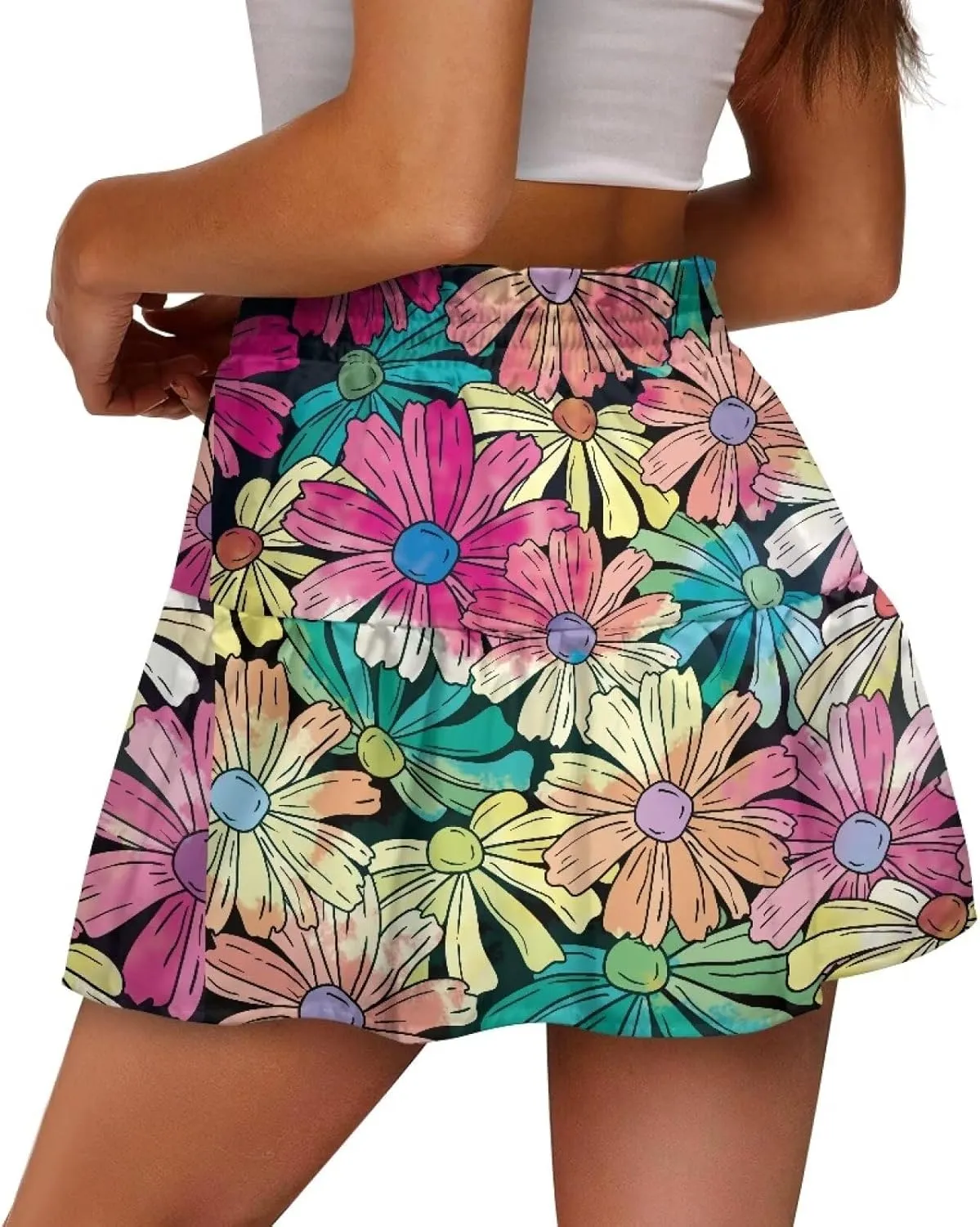 Mini Skirt for Women High Waist Skater Skirt Ruffle Slim Skirt Airy Soft Summer Short Skirt Dating Club Party Dress
