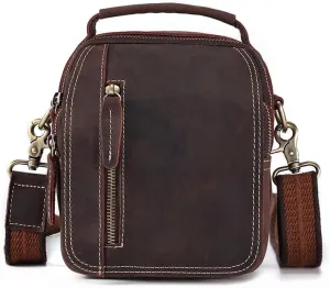 Multi-functional shoulder Fanny Pack Crossbody Bag Crazy Horse Leather Retro Fanny Pack