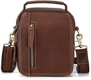 Multi-functional shoulder Fanny Pack Crossbody Bag Crazy Horse Leather Retro Fanny Pack
