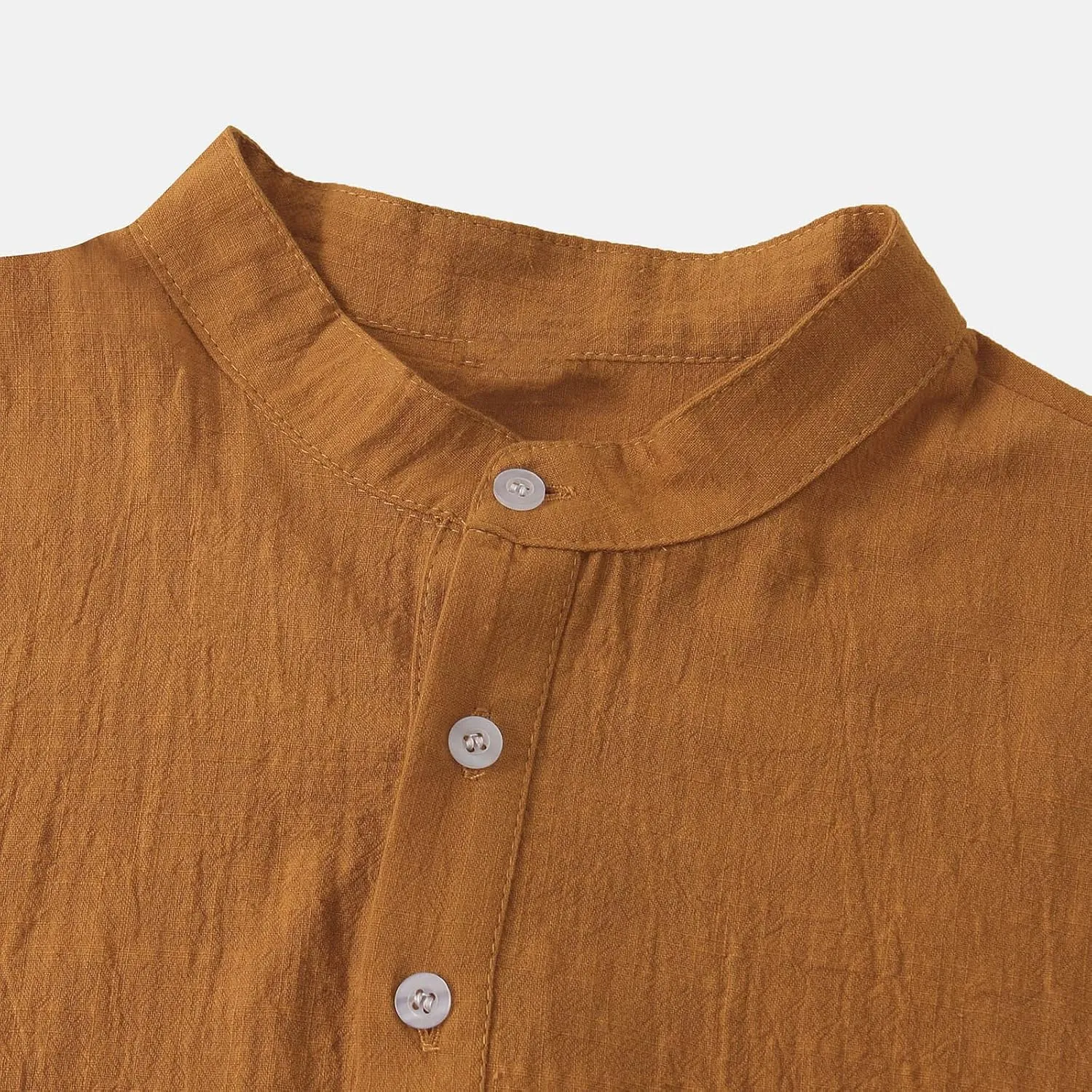 Muscularfit Men's Cotton Linen Henley Shirt Casual Stylish Short Sleeve Button Down T Shirts Loose Fit Plain Chest Pocket Tee