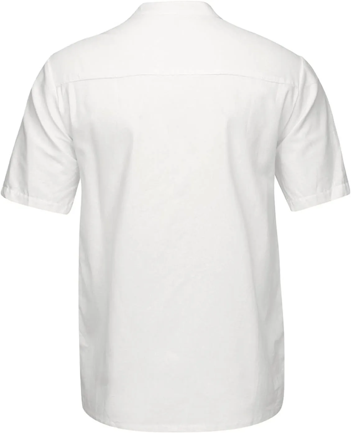 Muscularfit Mens Cotton Linen T Shirts Casual Stylish Short Sleeve Button Down Shirt Summer Regular-Fit Light Weight Tees