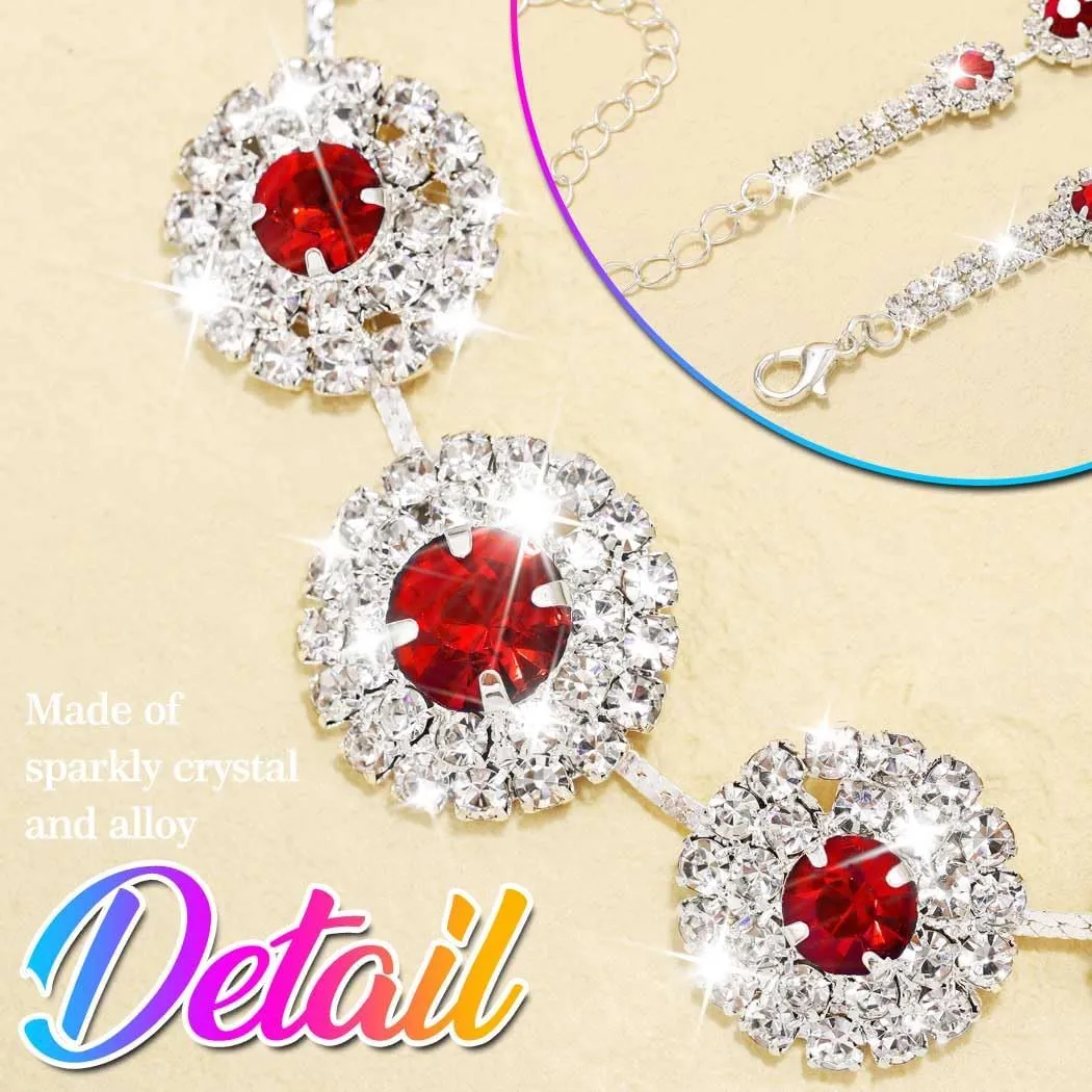 Nicute Rhinestone Wedding Jewelry Set Silver Bridal Necklace Earrings Sets Formal Costume Jewelry for Women
