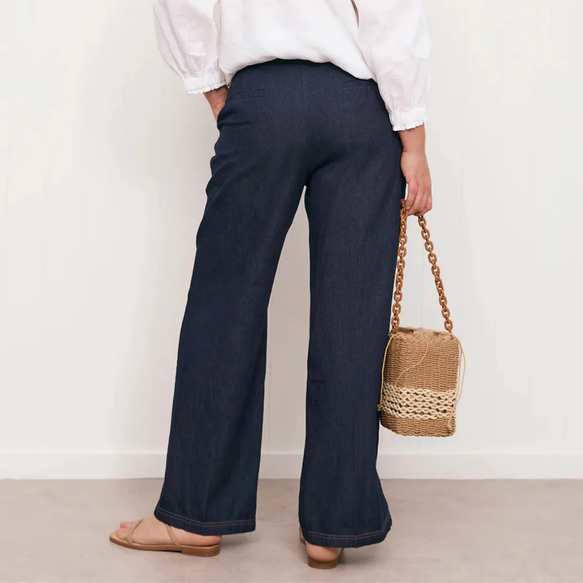 Nisha Denim Pants (Dark)