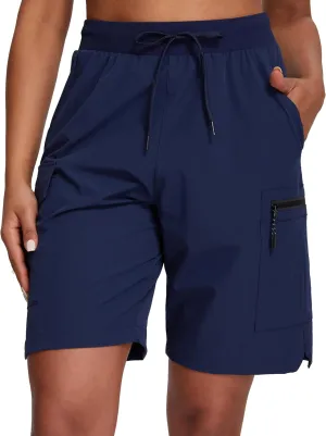 Oalka Women's Hiking Shorts Lightweight Zipper Pockets Cargo Quick Dry Summer Shorts