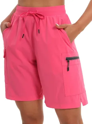 Oalka Women's Hiking Shorts Lightweight Zipper Pockets Cargo Quick Dry Summer Shorts