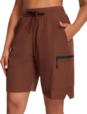 Oalka Women's Hiking Shorts Lightweight Zipper Pockets Cargo Quick Dry Summer Shorts