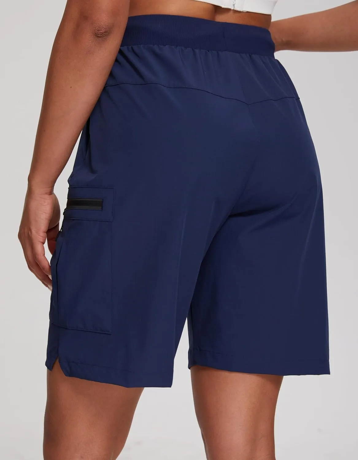 Oalka Women's Hiking Shorts Lightweight Zipper Pockets Cargo Quick Dry Summer Shorts