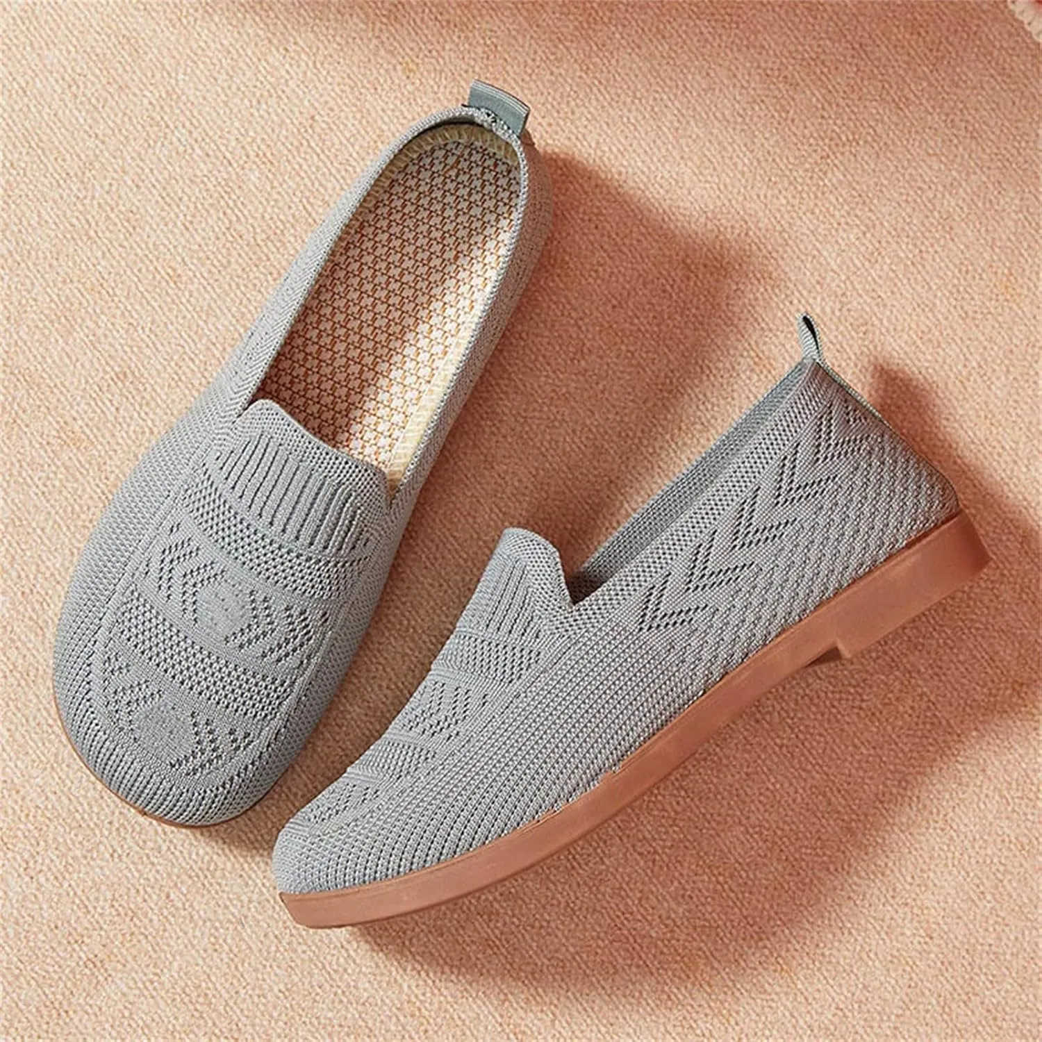 Orthopedic Shoes, Women's Comfortable Breathable Knitted Sneakers, Woven Cut-Out Orthopedic Soft Arch Support Walking Shoes, Slip-On Sneakers for Women