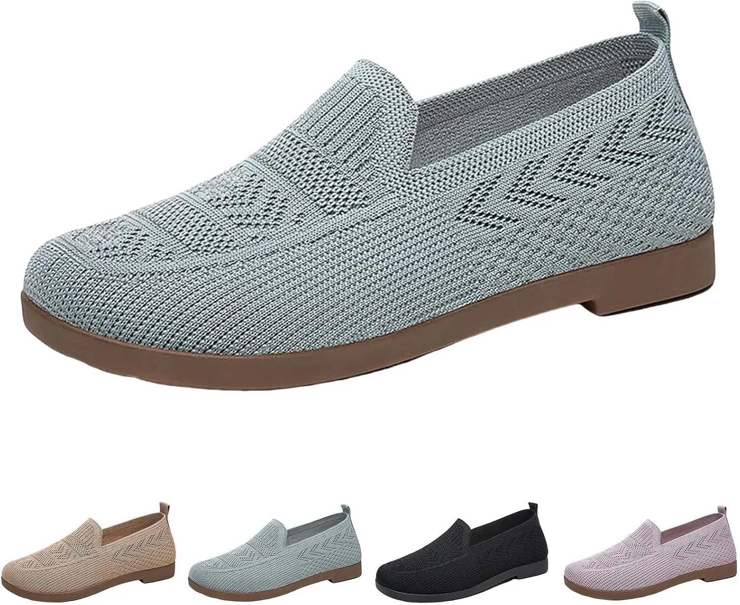 Orthopedic Shoes, Women's Comfortable Breathable Knitted Sneakers, Woven Cut-Out Orthopedic Soft Arch Support Walking Shoes, Slip-On Sneakers for Women