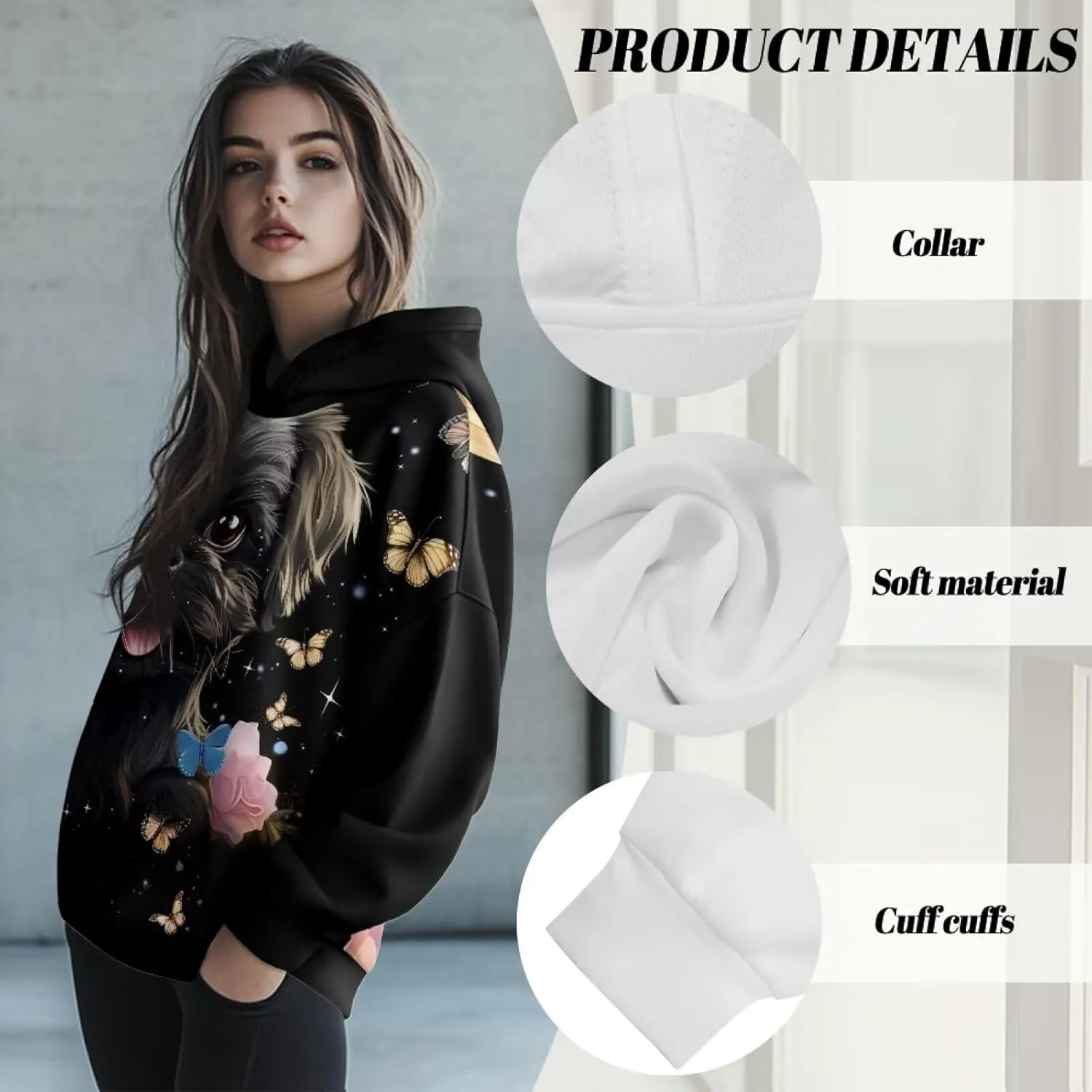 Oversized Hoodie for Women Trendy Long Sleeve Sweatshirts, Fashion Pullover Blouses Soft Outfits Clothes