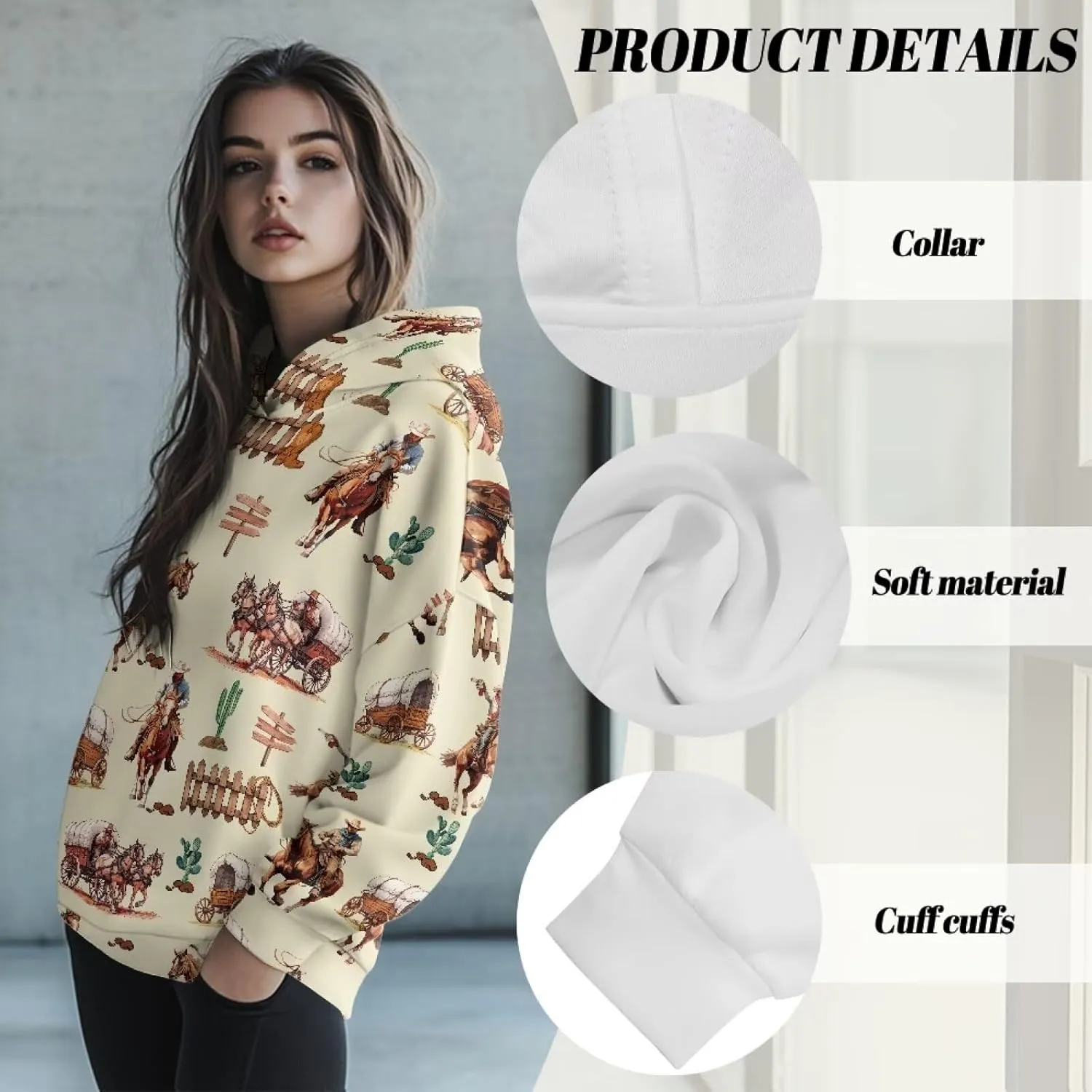 Oversized Hoodie for Women Trendy Long Sleeve Sweatshirts, Fashion Pullover Blouses Soft Outfits Clothes
