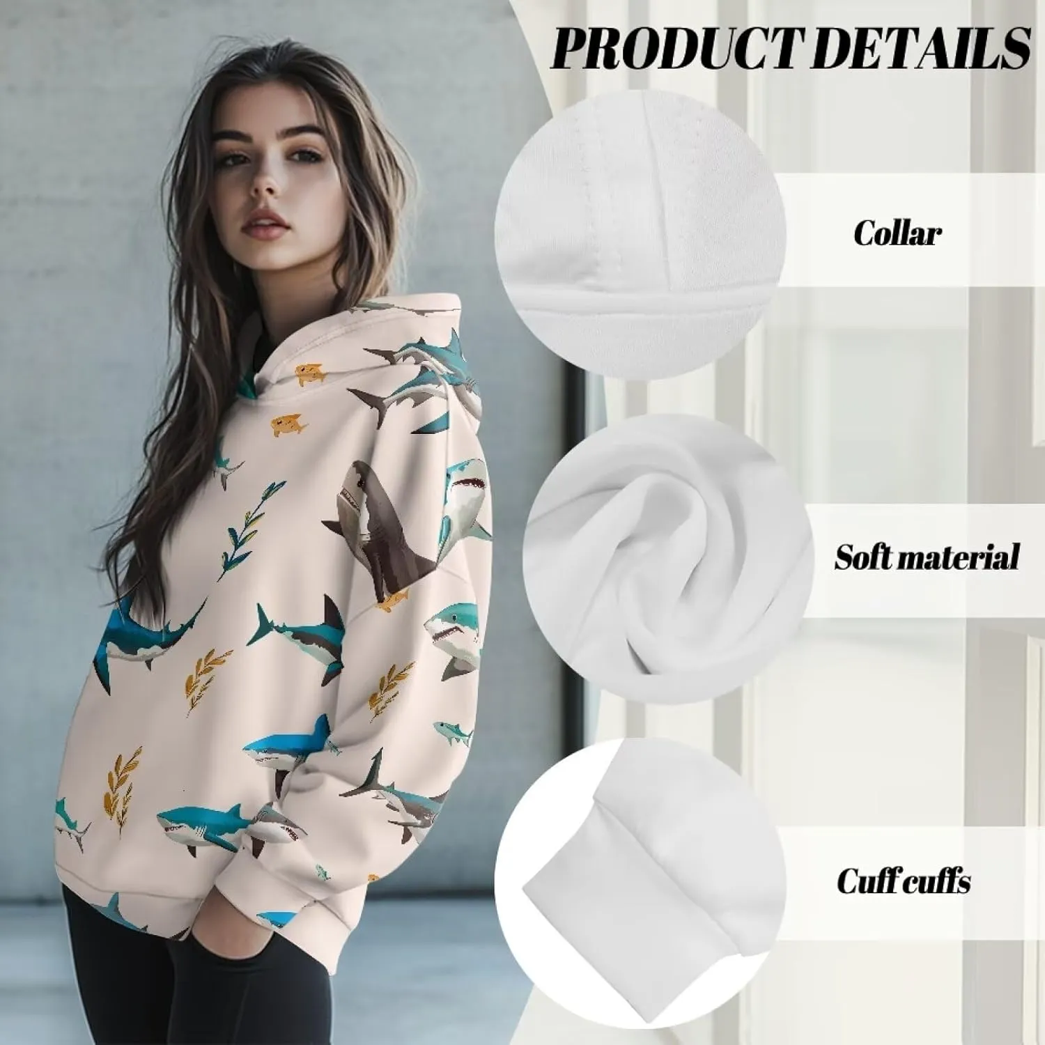 Oversized Hoodie for Women Trendy Long Sleeve Sweatshirts, Fashion Pullover Blouses Soft Outfits Clothes