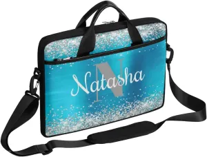 Personalized Glitter Laptop Bag Case Briefcases for Women, Custom Gift Computer Cases for Laptops, Tablet Shoulder Bag