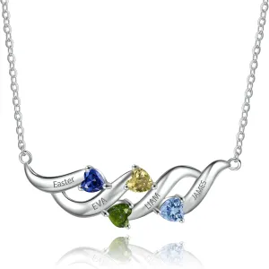 Personalized name necklace with birthstone mothers jewelry gift for her,mom grandma sister engraved jewelry