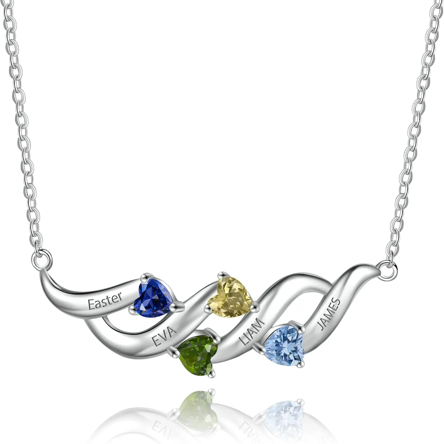 Personalized name necklace with birthstone mothers jewelry gift for her,mom grandma sister engraved jewelry