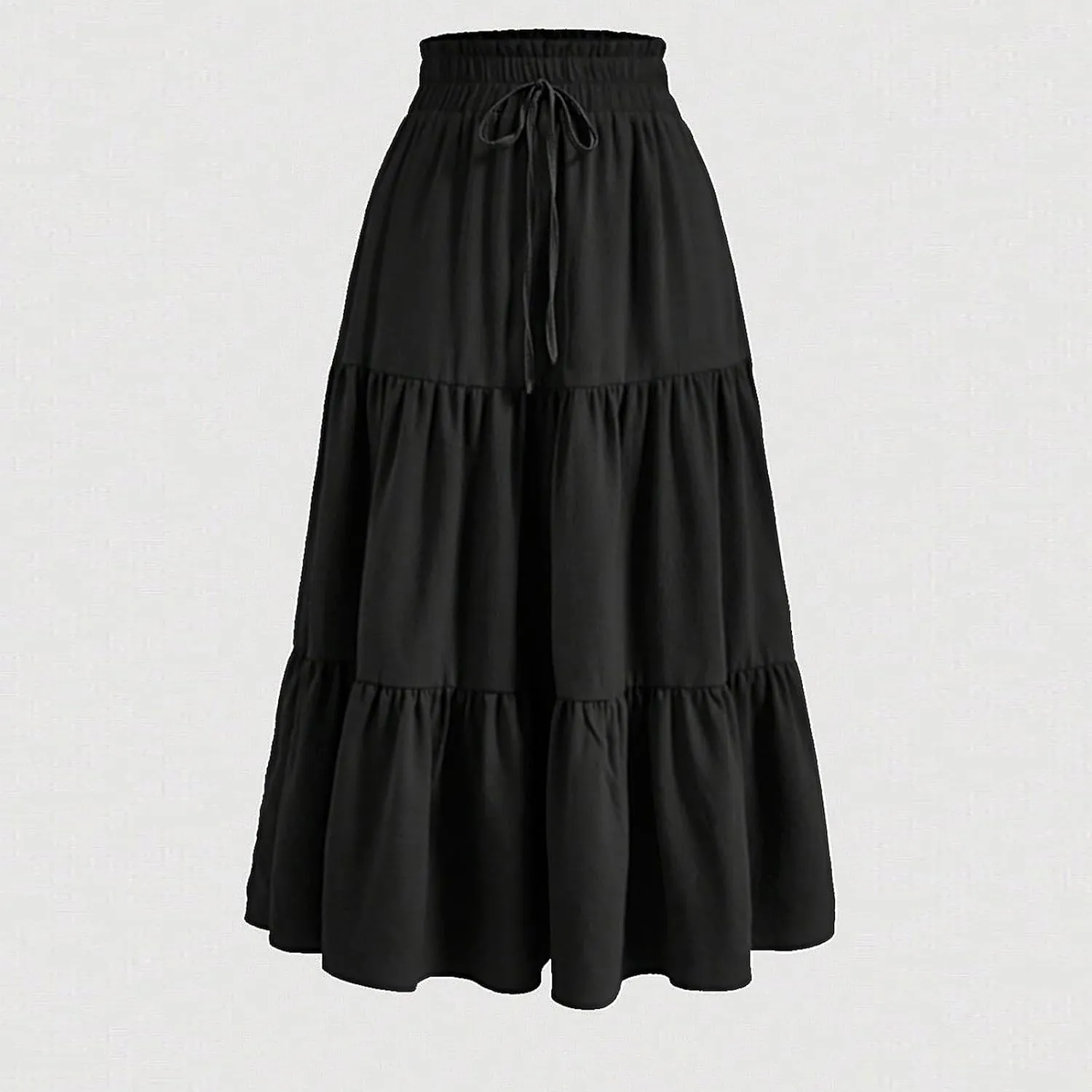 Petite Midi Skirt Maxi Spring Flowy Boho Comfy Tiered Western Pleated Midi Skirts for Women