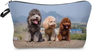 Poodle Dog Cosmetic Bag for Women Cute Small Makeup Bag for Purse Travel Toiletry Zipper Pouch for Girls Gift for Dog Lovers Poodle Dog Makeup Bag for Her