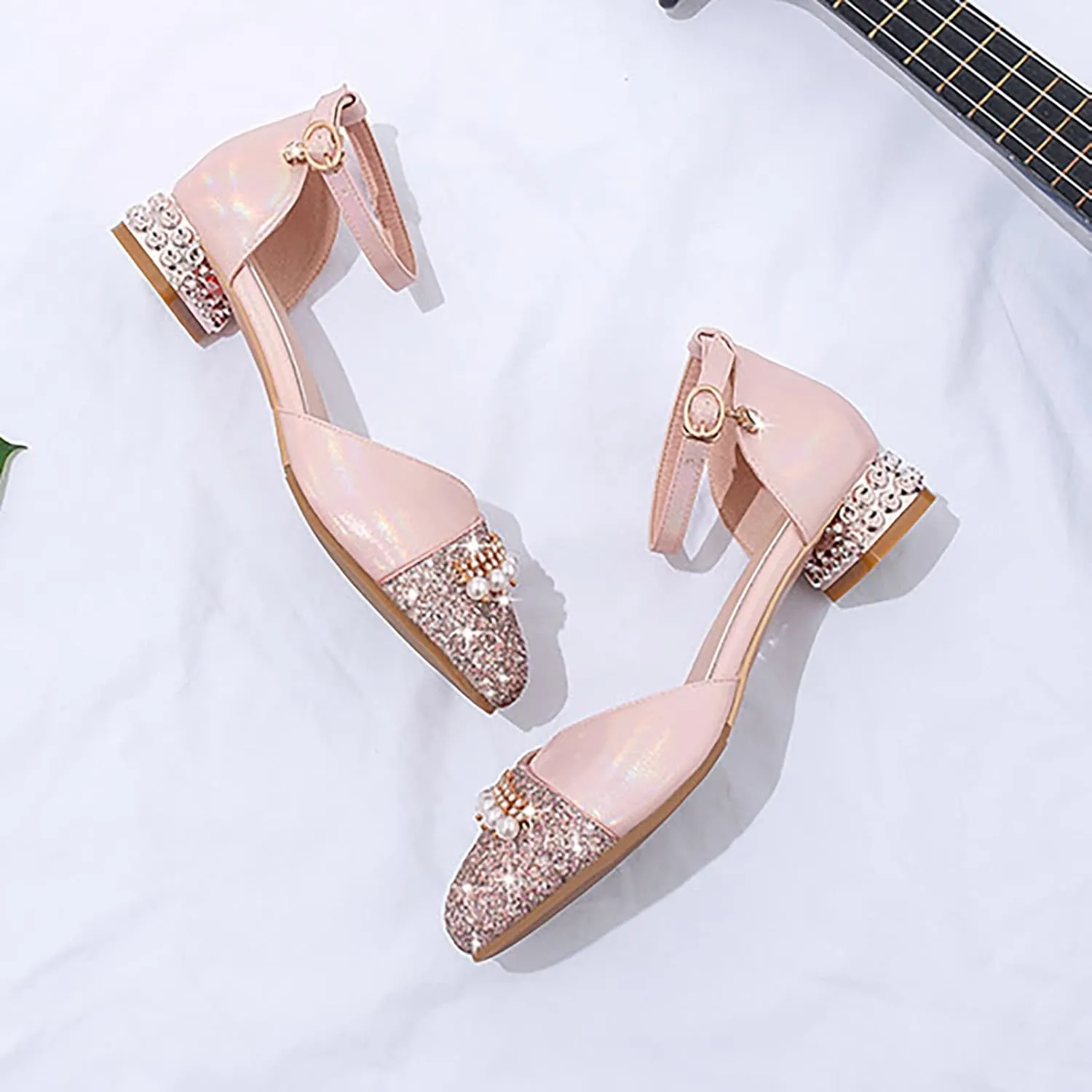 Princess Costumes Shoes, Cosplay Birthday Party Dress Up Sandals for Girls, Toddler or Kids