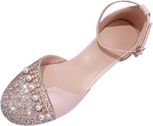 Princess Costumes Shoes, Cosplay Birthday Party Dress Up Sandals for Girls, Toddler or Kids