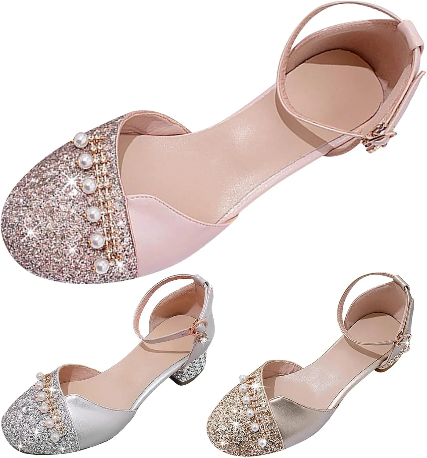 Princess Costumes Shoes, Cosplay Birthday Party Dress Up Sandals for Girls, Toddler or Kids